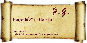 Hegedűs Gerle névjegykártya